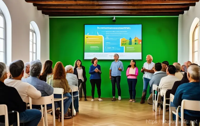 공공정책과 시민 참여 확대 - **Prompt:** A vibrant, diverse group of Portuguese citizens, ranging from energetic young adults to ...